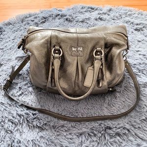 Coach Leather Metallic Satchel